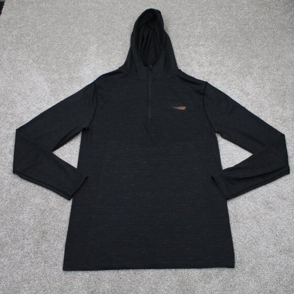 Copper Fit Hoodie Mens XL Black 1/4 Zip Polyester L/S Hooded Sweatshirt - Picture 1 of 12